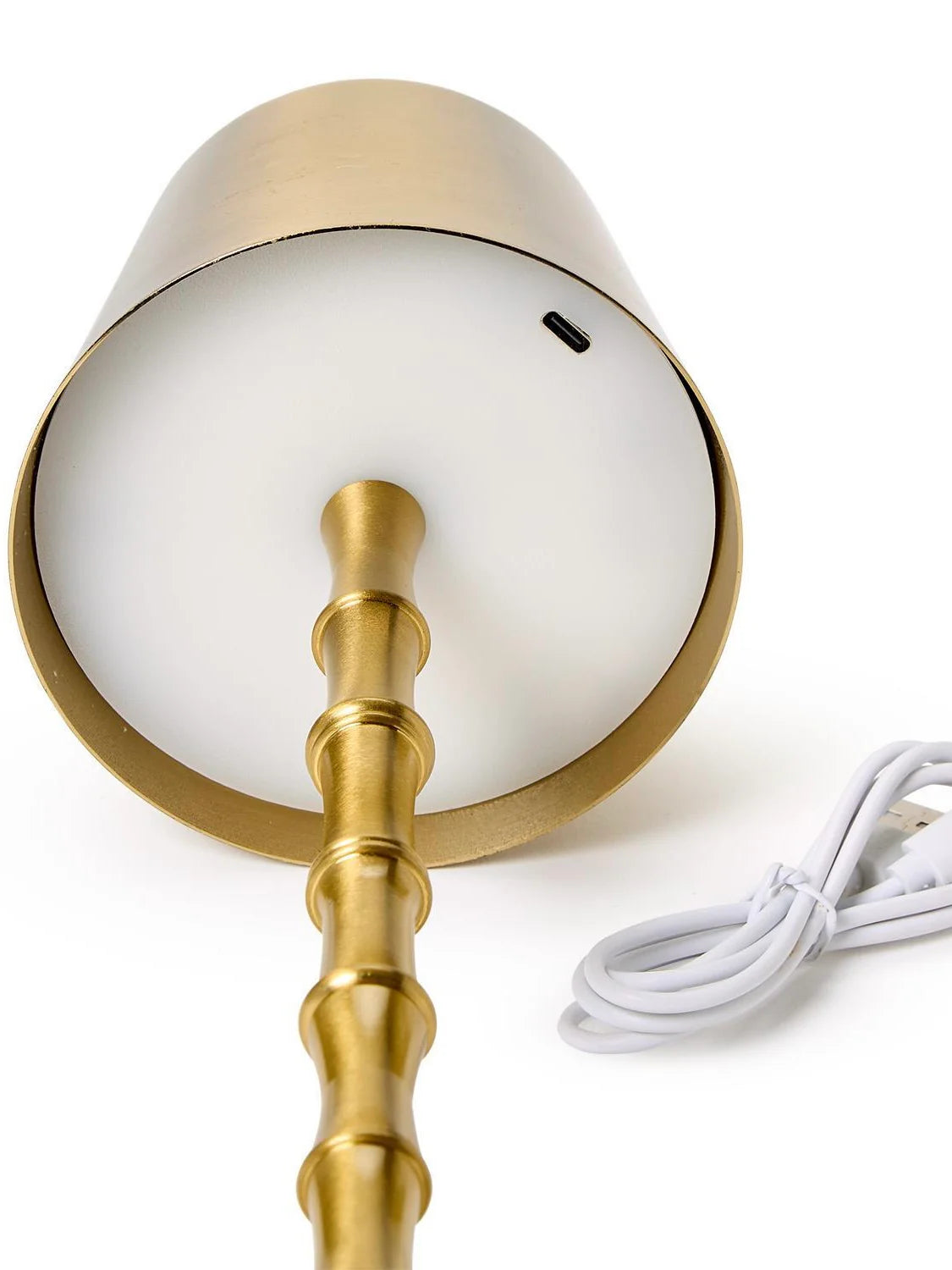 LED Cordless Gold Bamboo Table Lamp