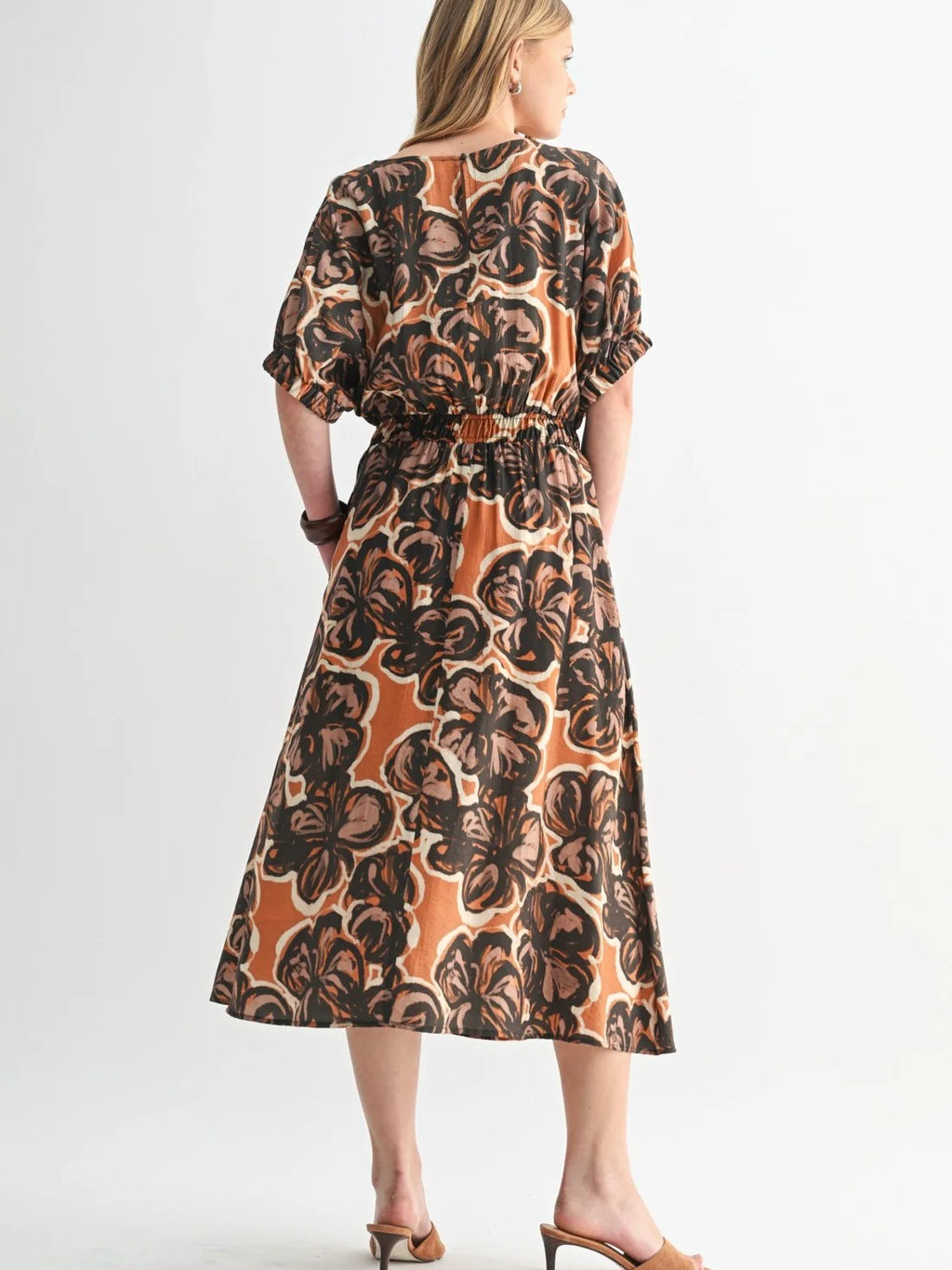 Fun Fall Blooms Midi Dress