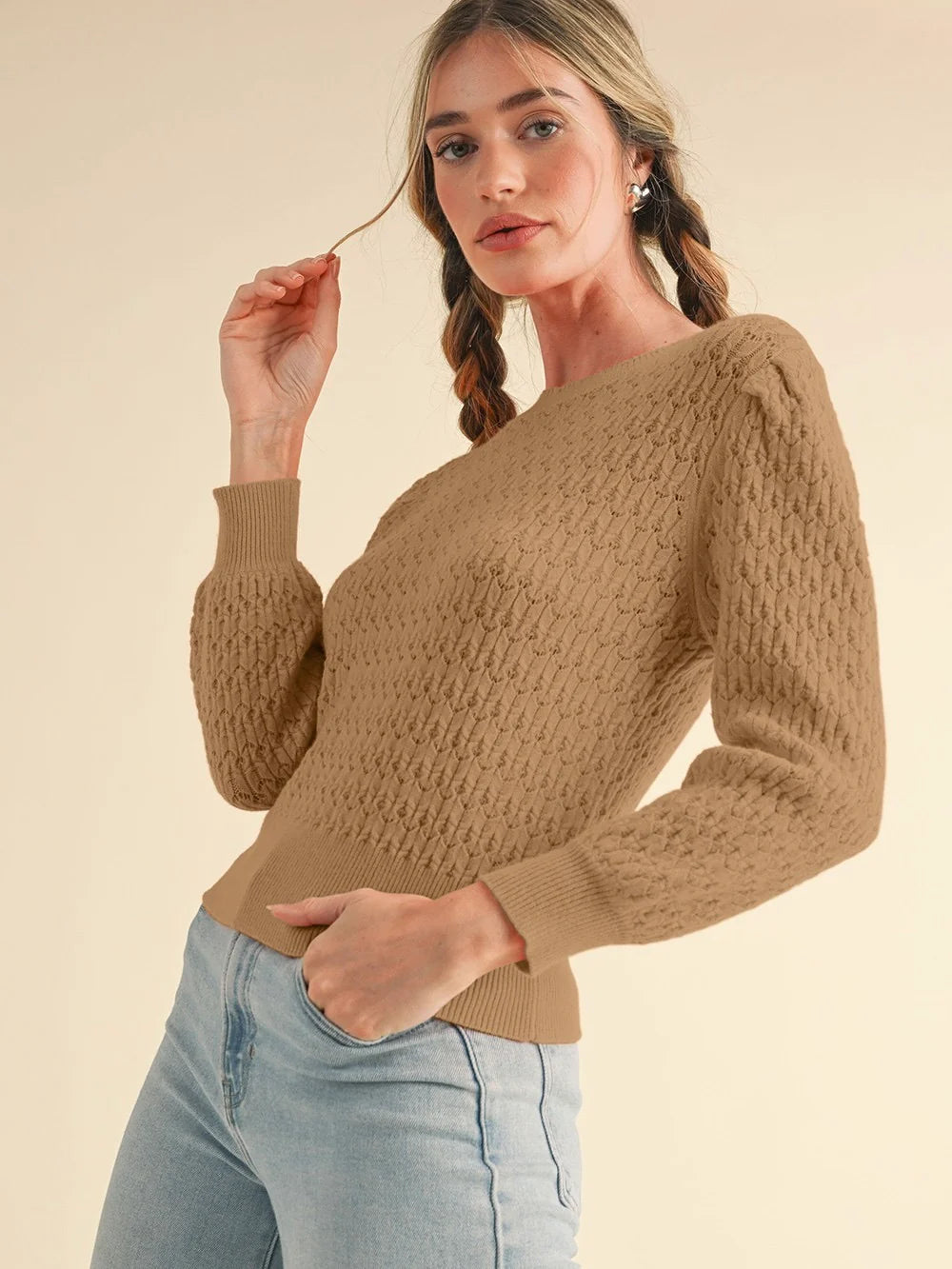 Natalie Pointelle Sweater