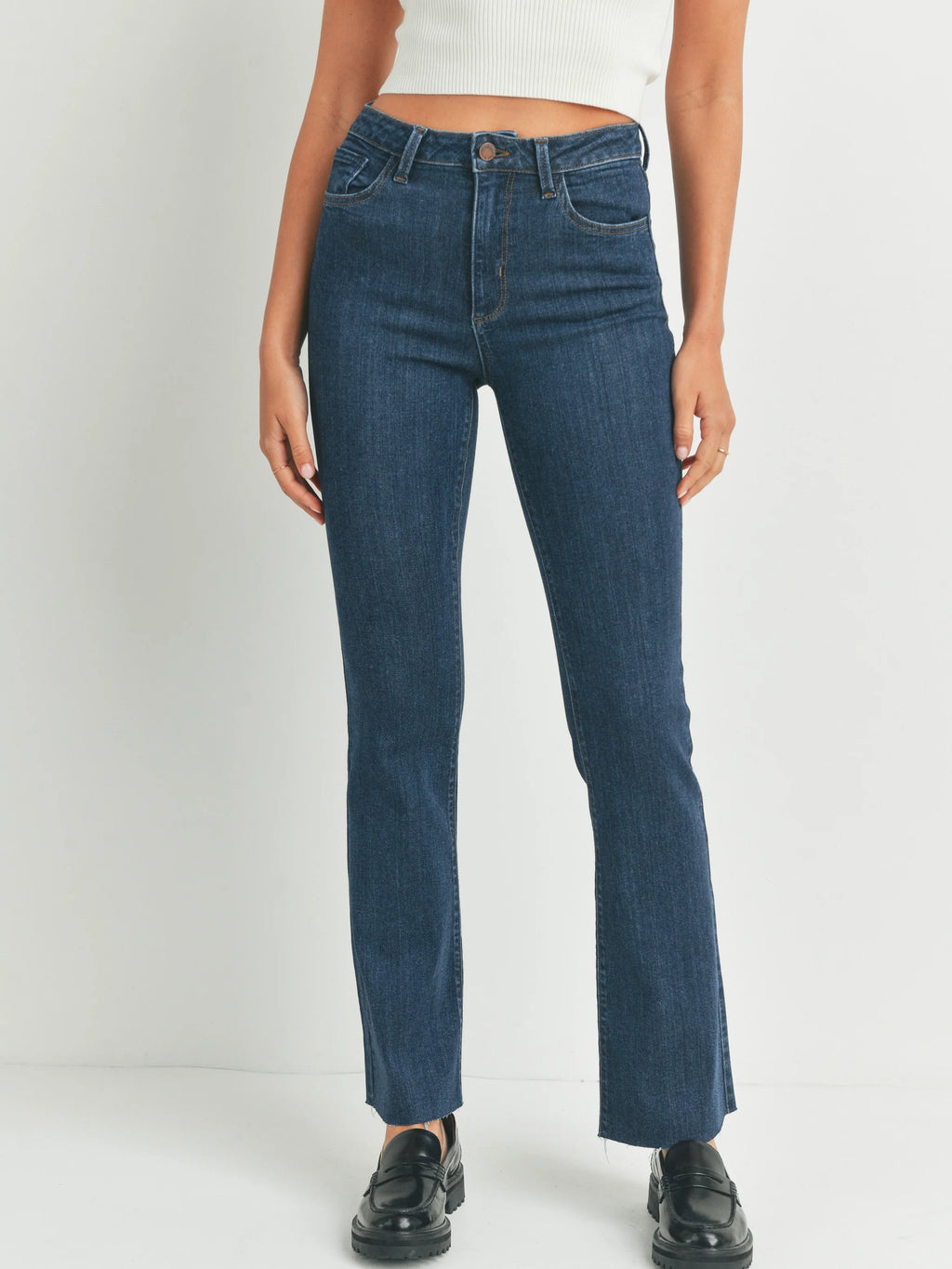 Just Black Denim : Slim Bootcut with Scissor Cut Hem