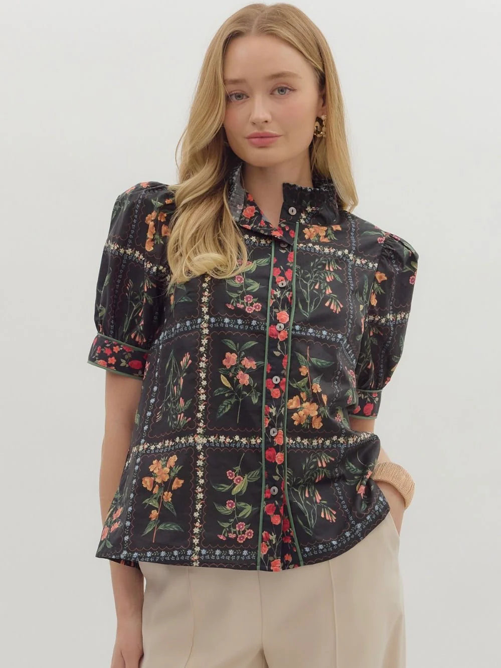 Mia Elevated Button Down Top