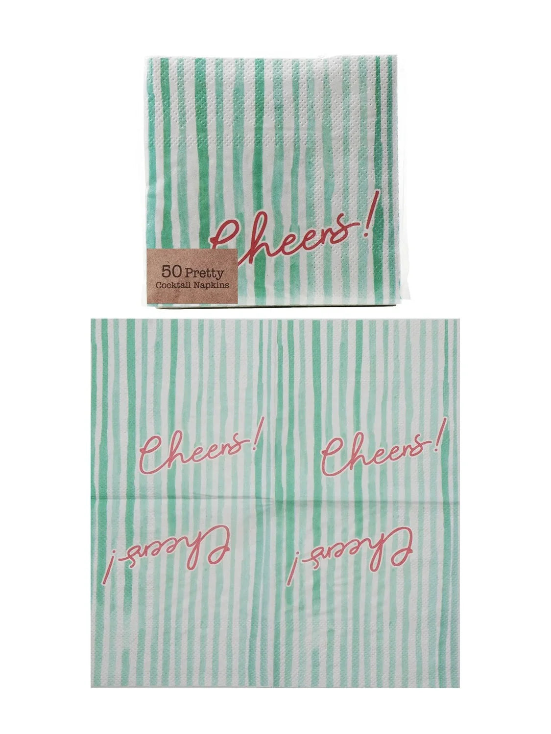 Cheers Stripes Cocktail Napkins