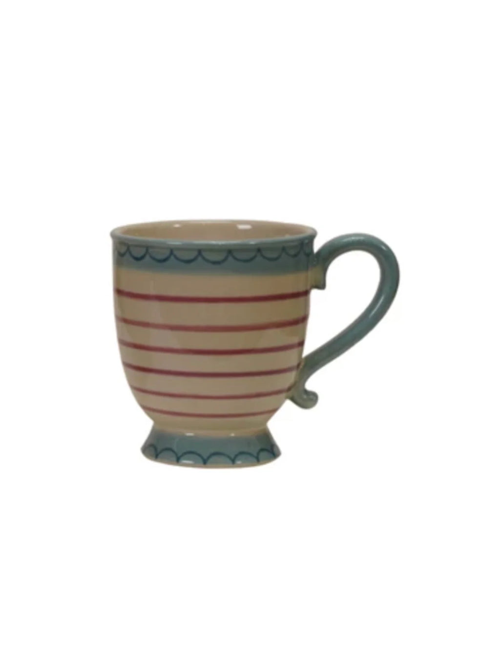 Hand Painted Stoneware Footed Mug