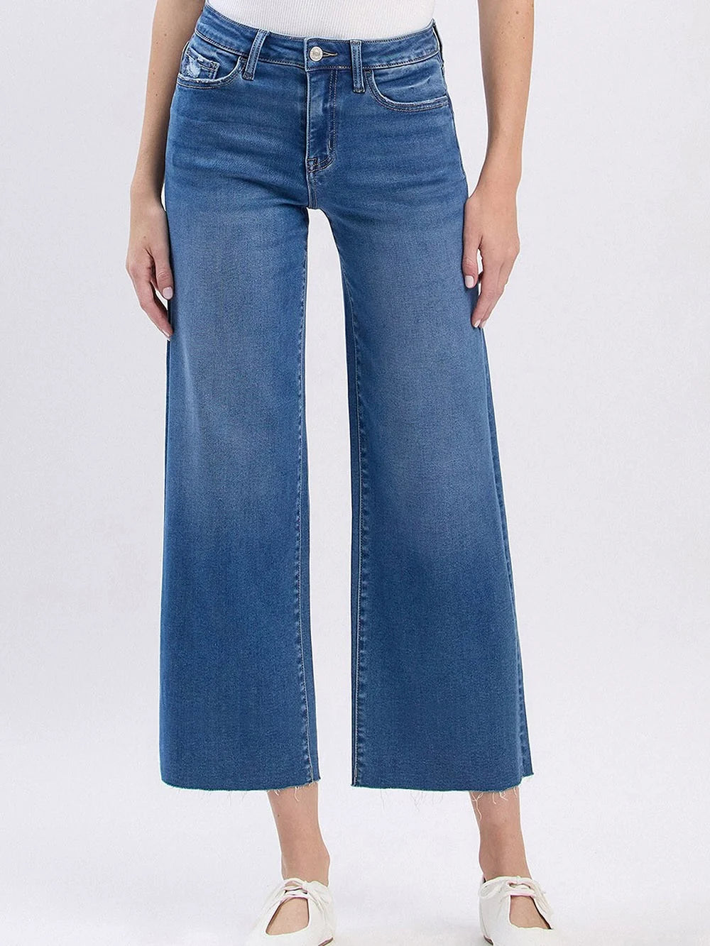 Vervet : High Rise Super Soft Crop Slim Wide