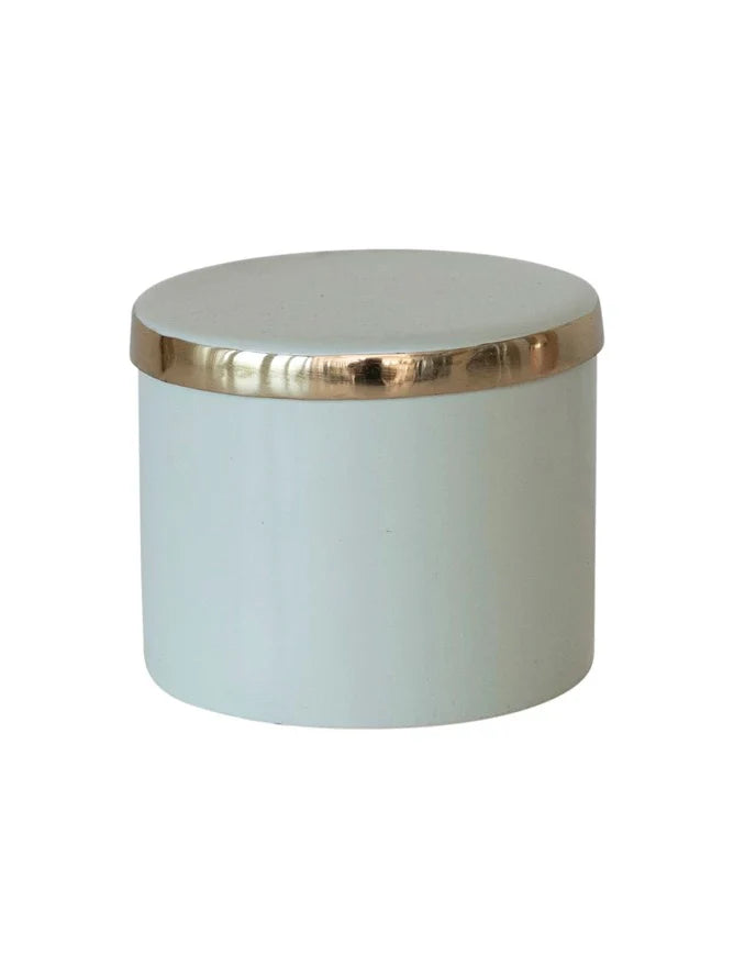 Mint Metal Enamel Box with Lid