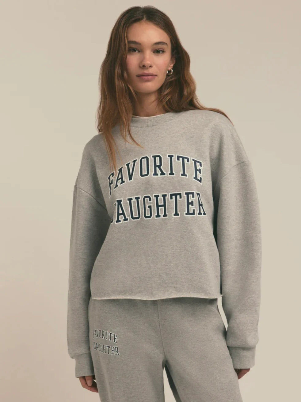 {Favorite Daughter} Cropped Collegiate Sweatshirt