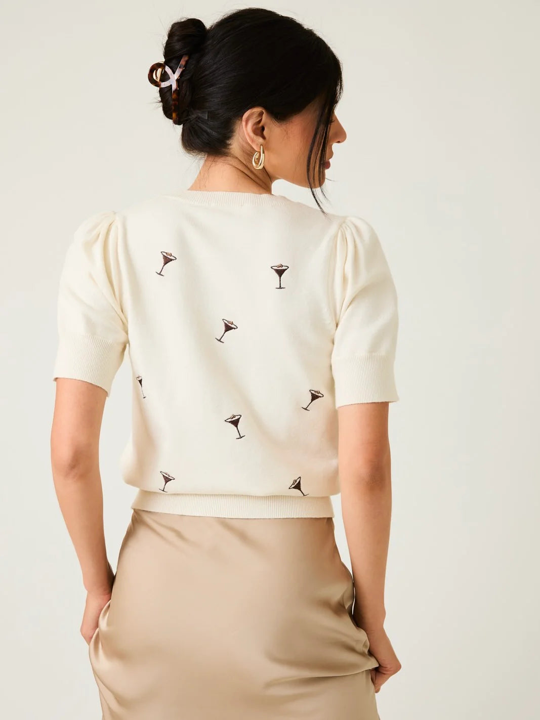 Espresso Martini Embroidered Knit Top