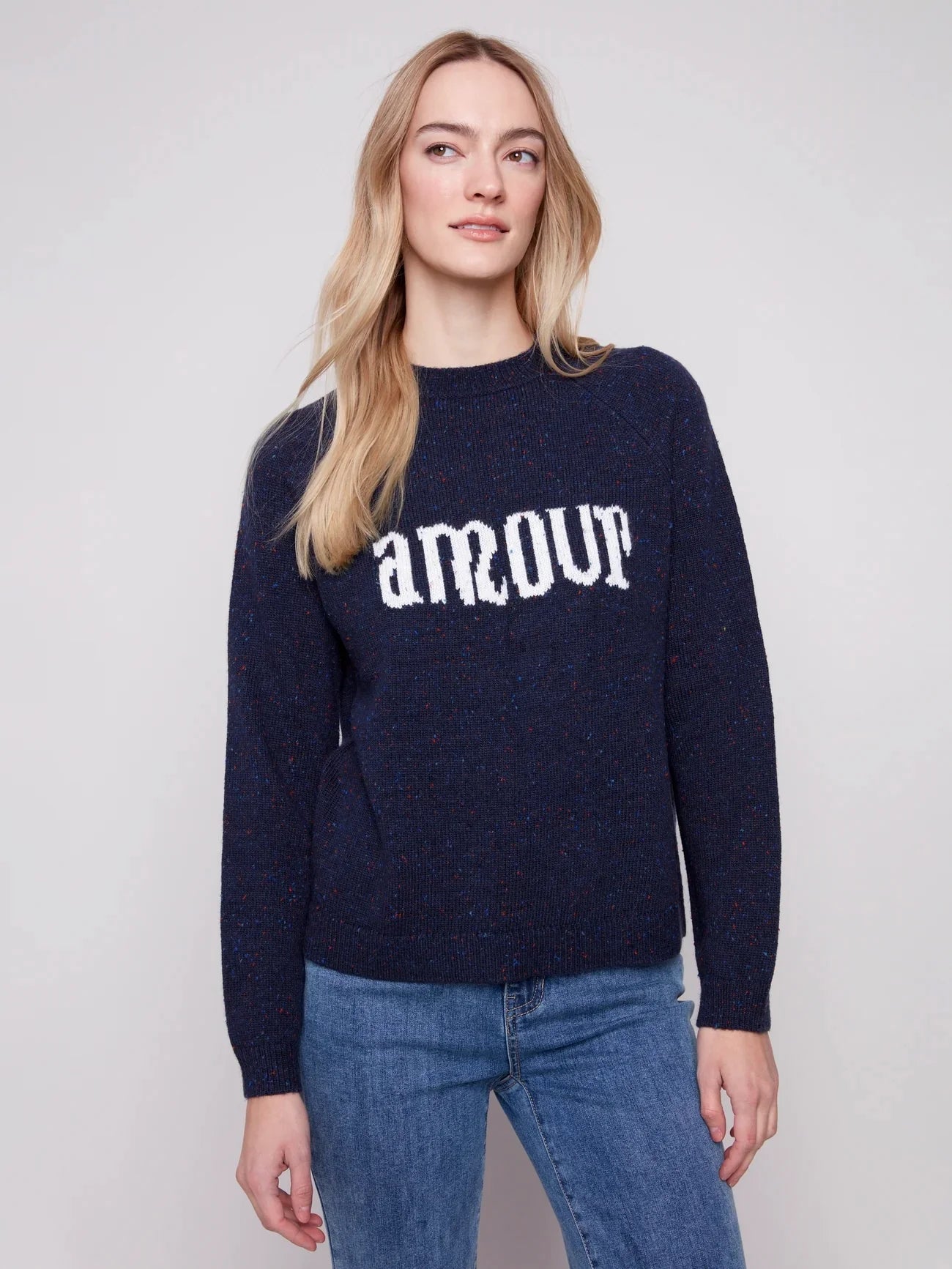 Amour Raglan Mock Neck Sweater