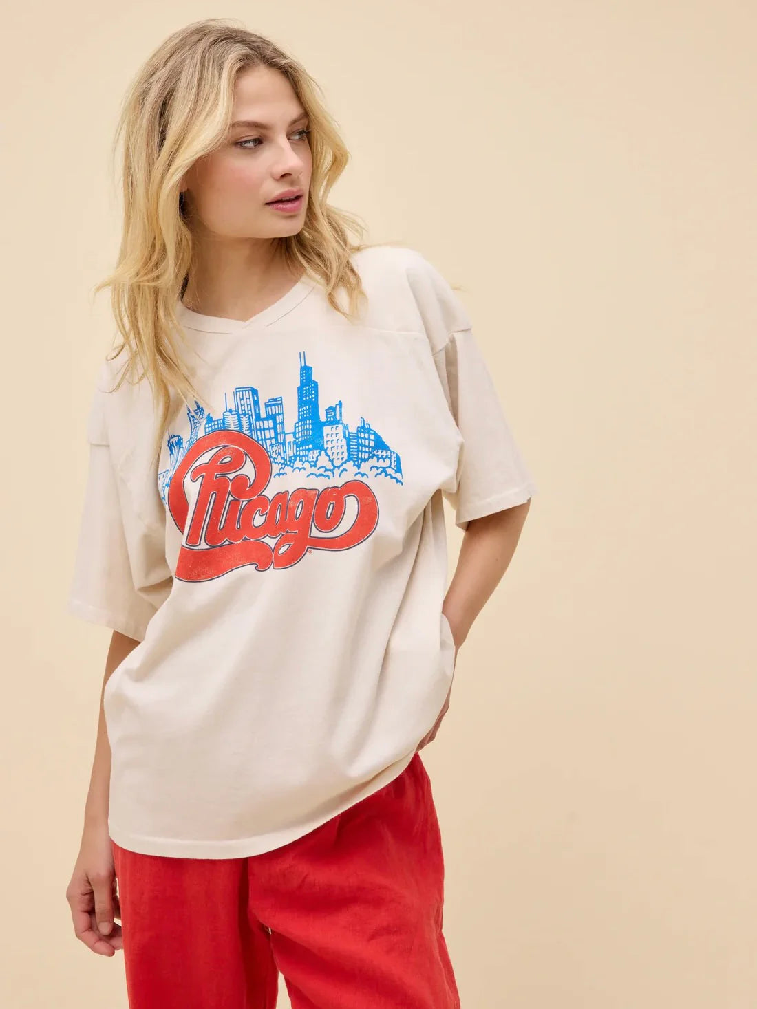Chicago Skyline Oversized Jersey Tee