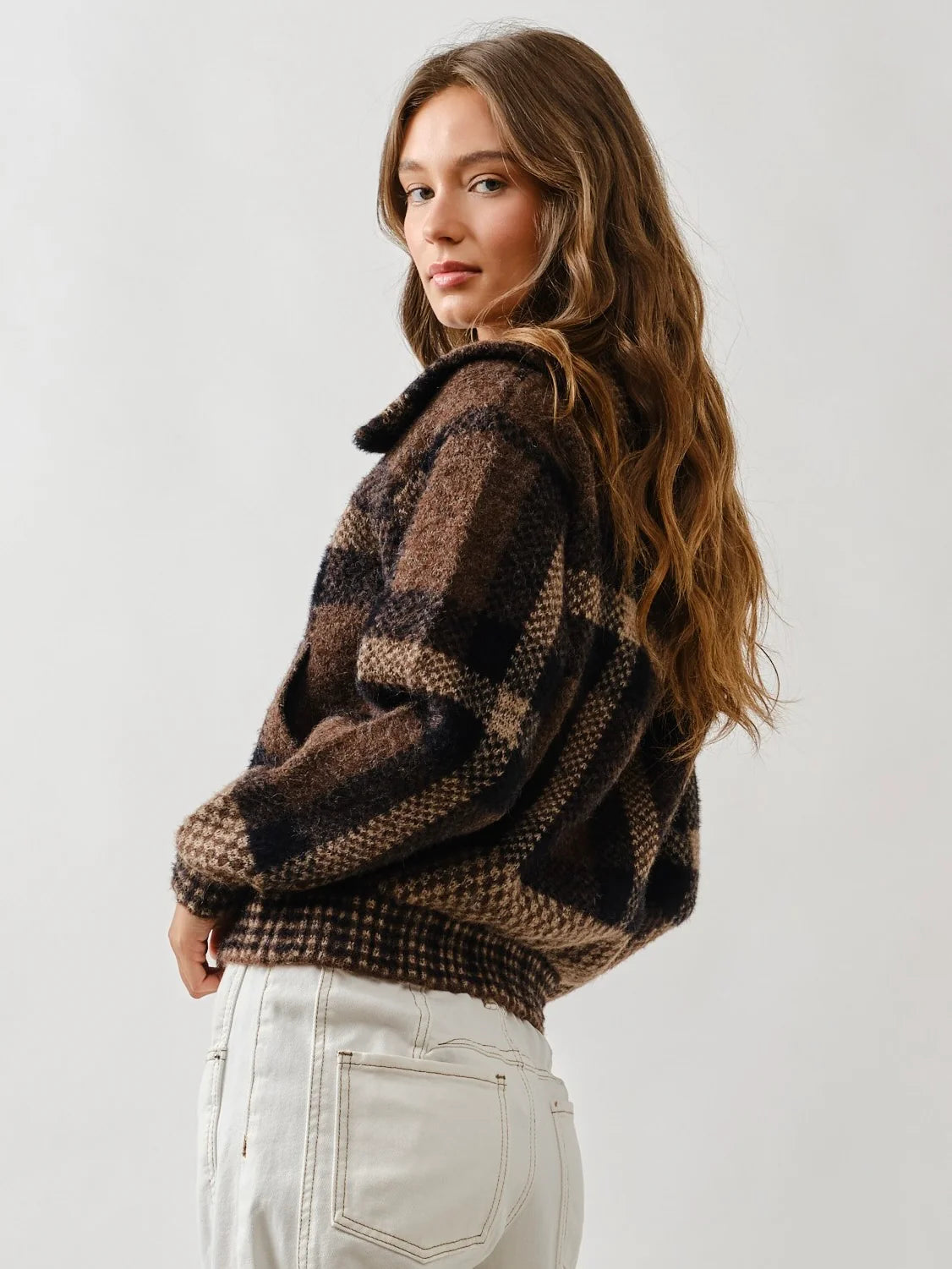 Plaid Button Down Cardigan