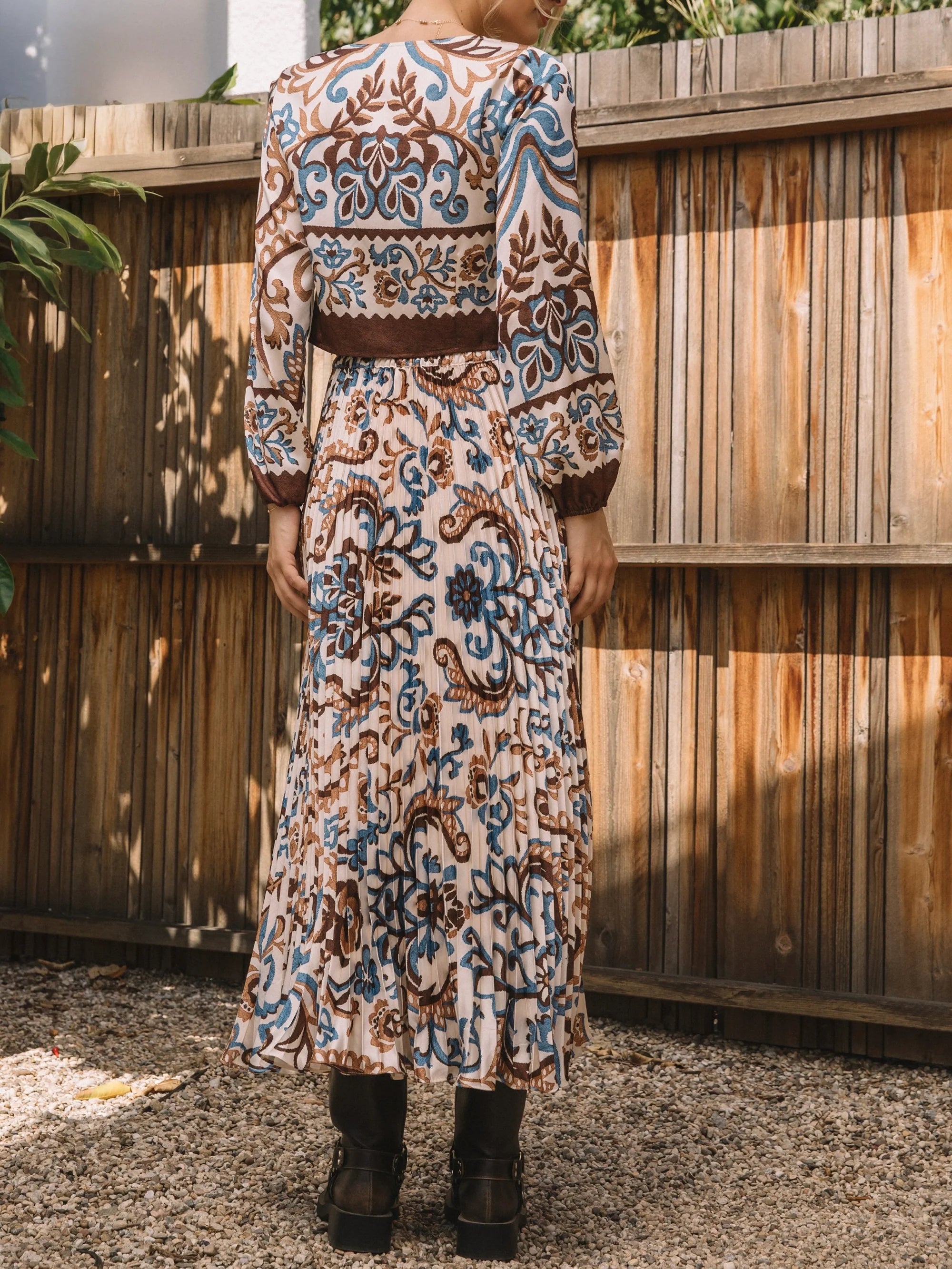 Yellowstone Printed Pleated Skirt