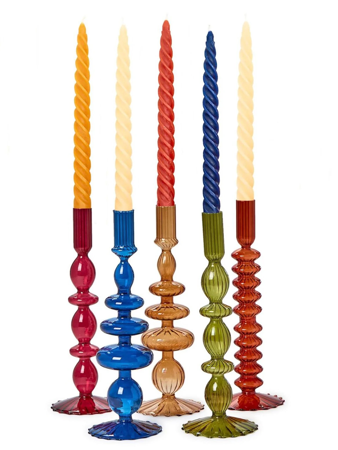 Glass Tapered Candlestick Holder