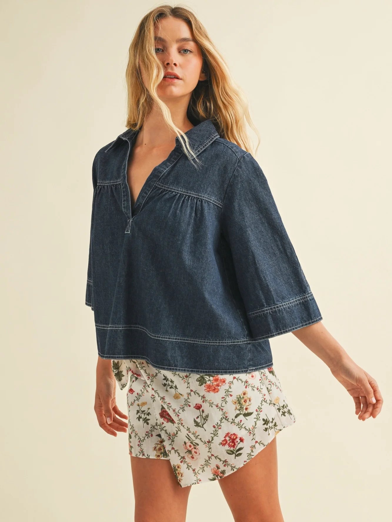 Kandi Denim Swing Top