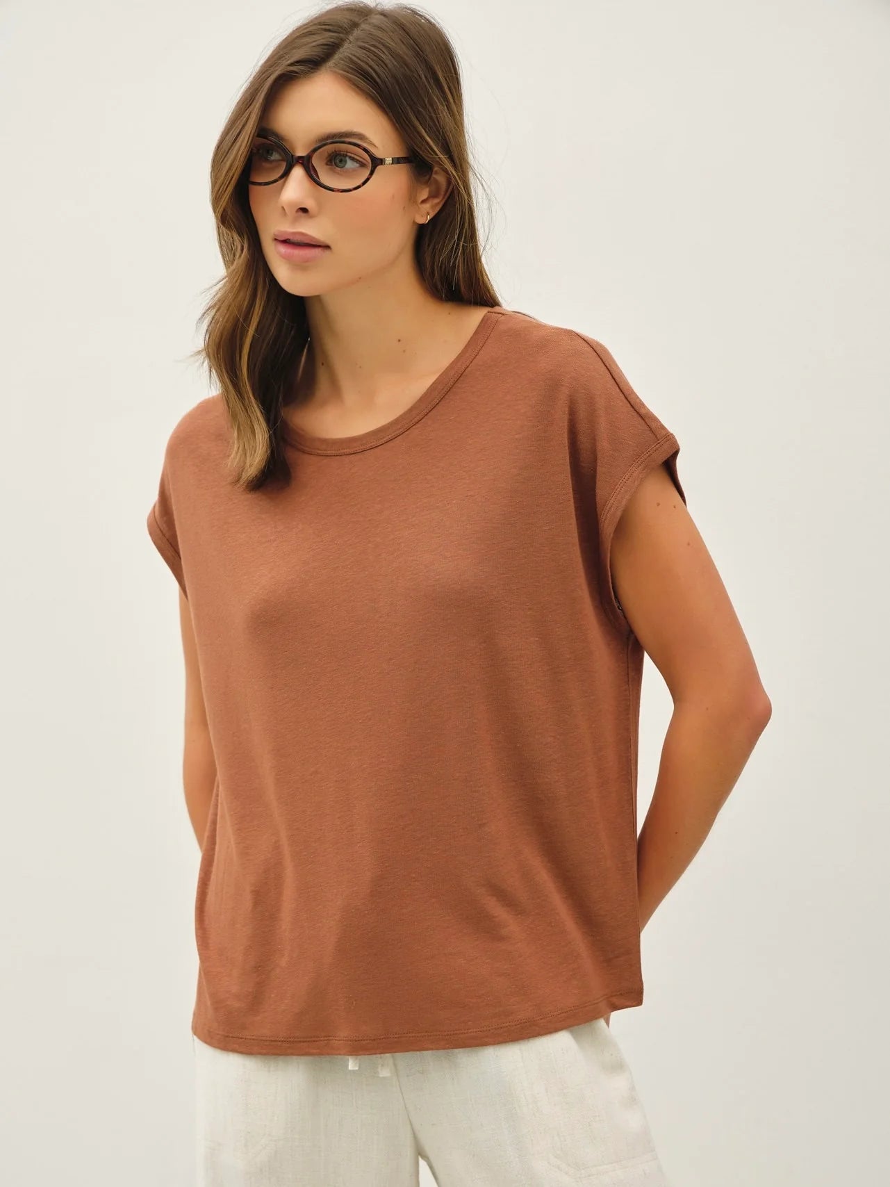 Hallie Linen Boxy Tee