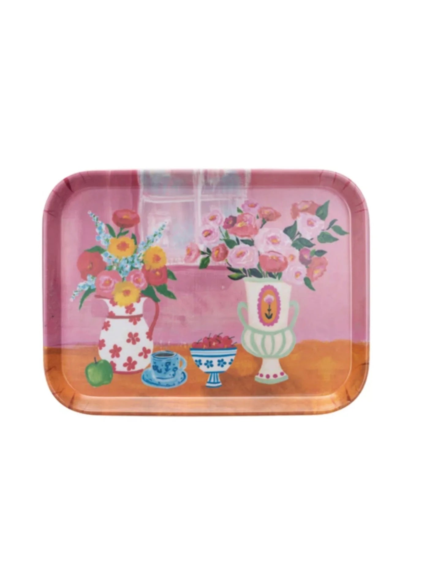 Bamboo Tray - Flowers in Vase