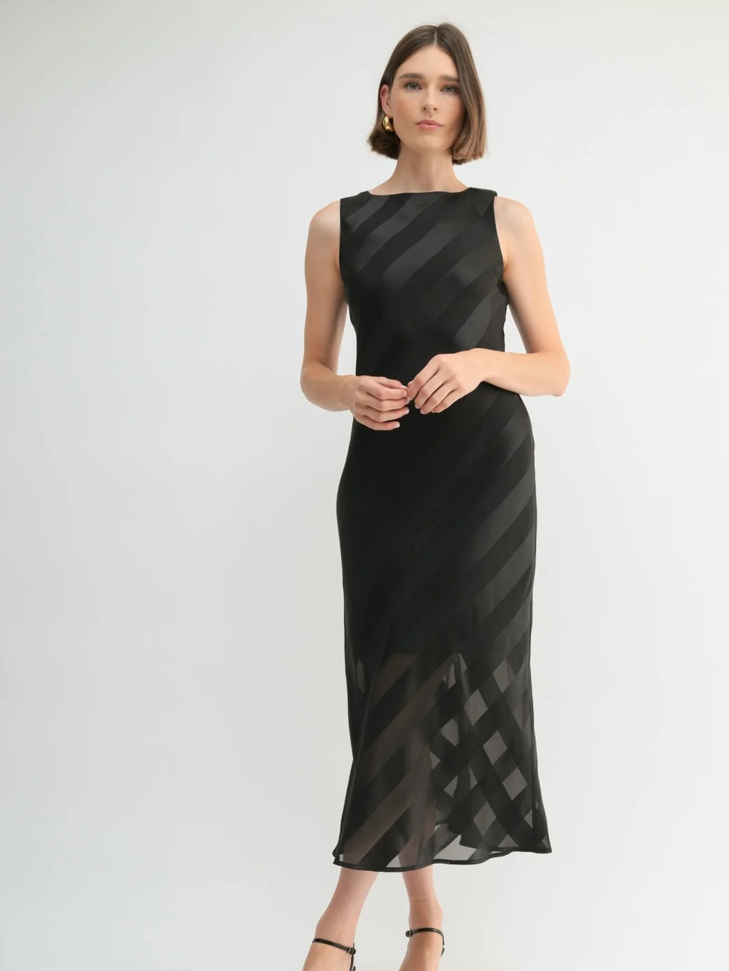 Slick Stripes Midi Dress