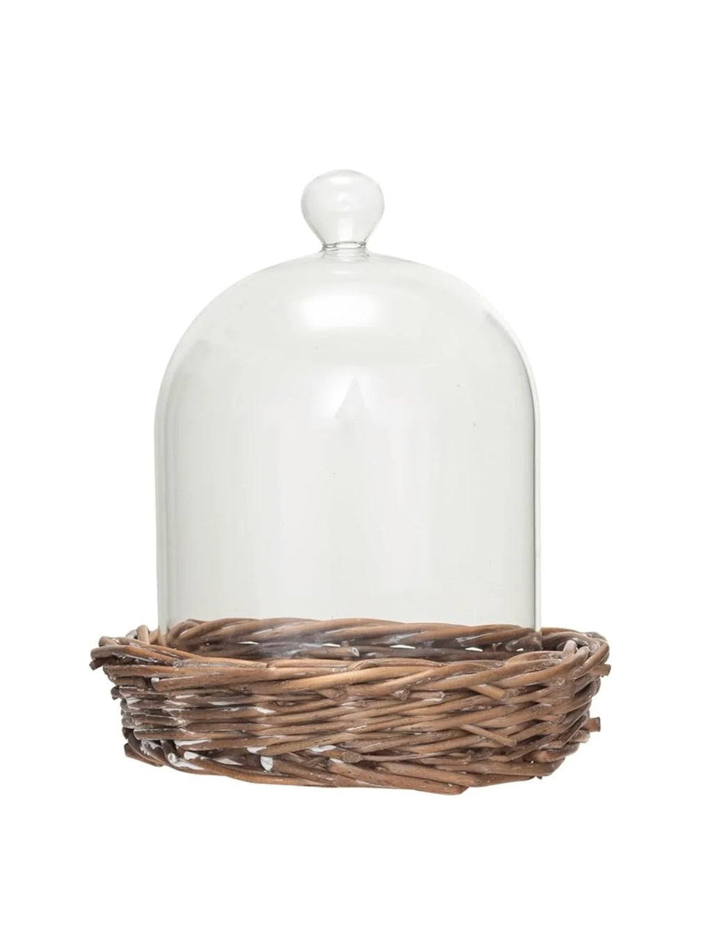 Decorative Glass Cloche with Willow Base