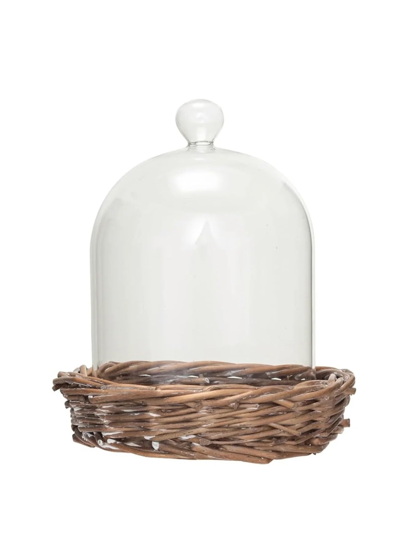Decorative Glass Cloche with Willow Base