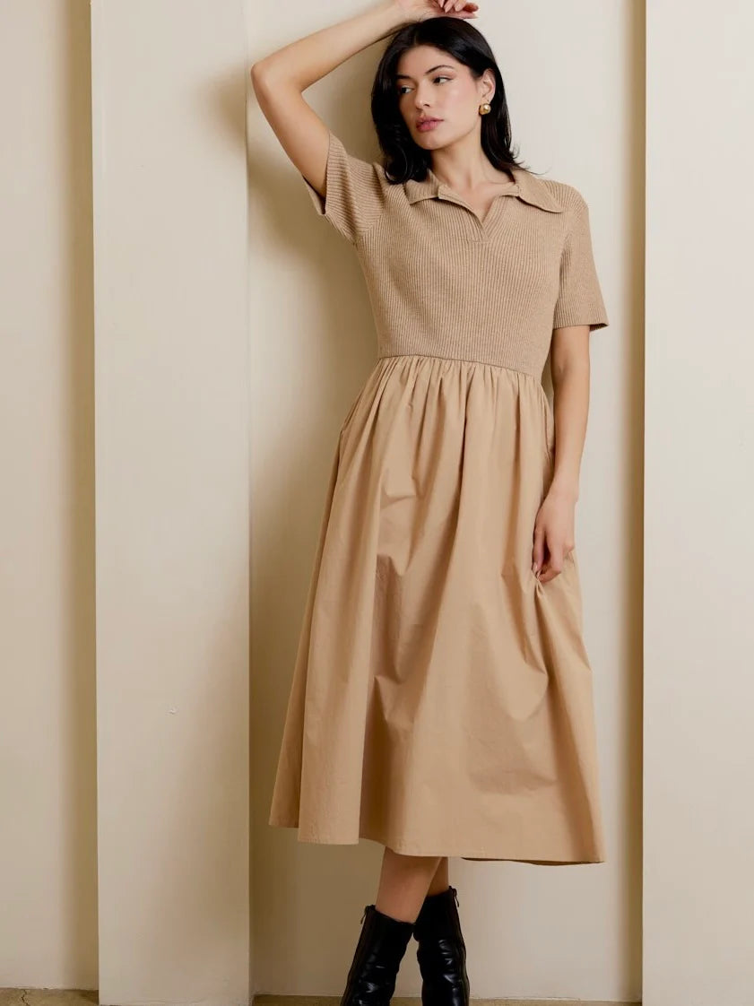 Haley Knit & Woven Mix Dress
