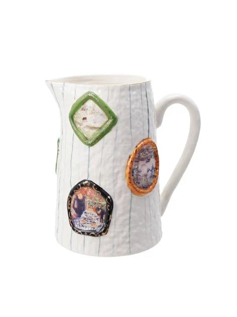 Hand Painted Pitcher with Picture Frames