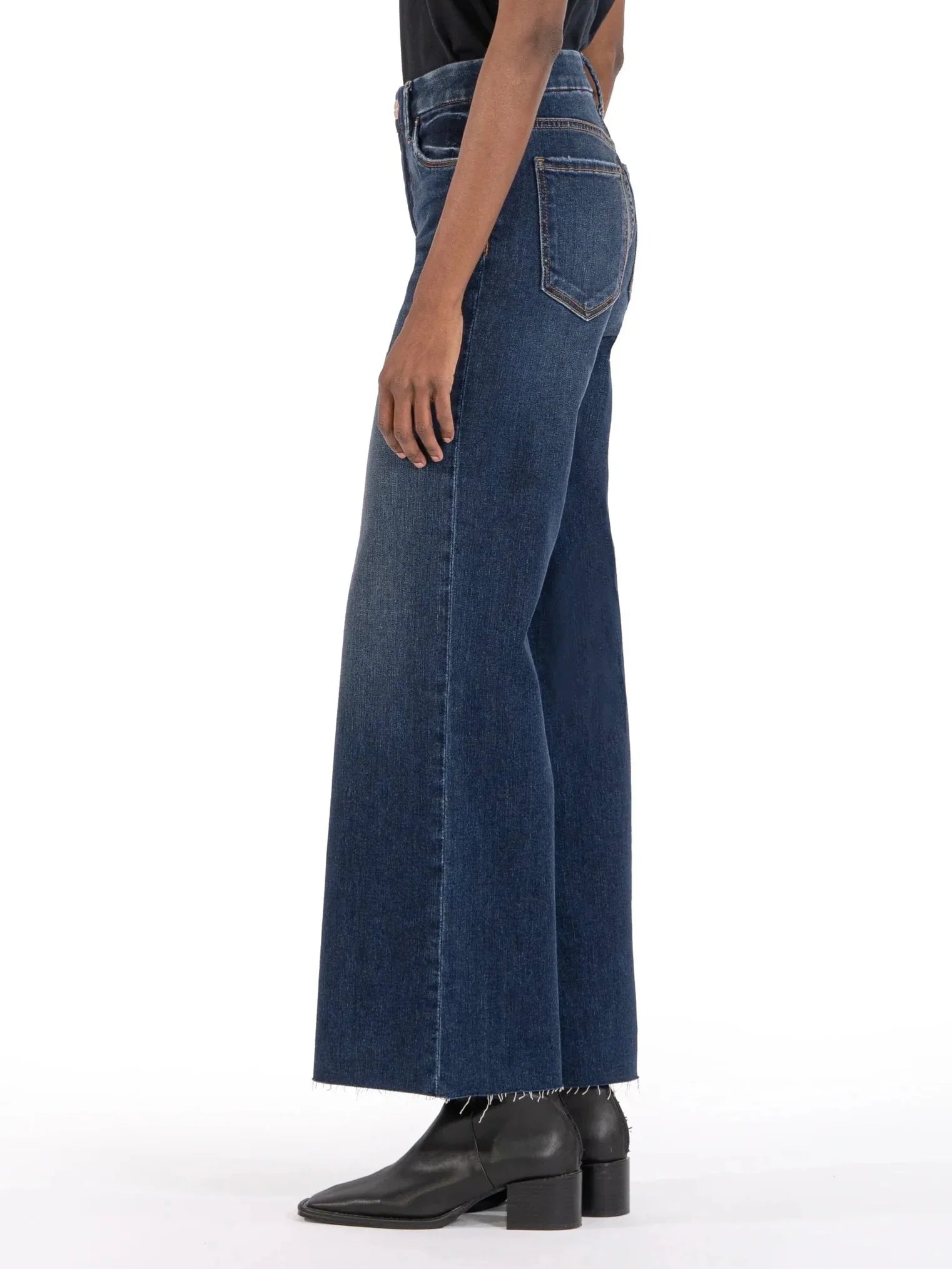 Kut Jeans : Meg High Rise Fab Ab Wide Leg Raw Hem