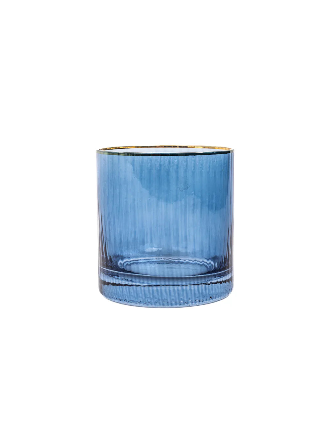 Ribbed Blue Cocktail Glass