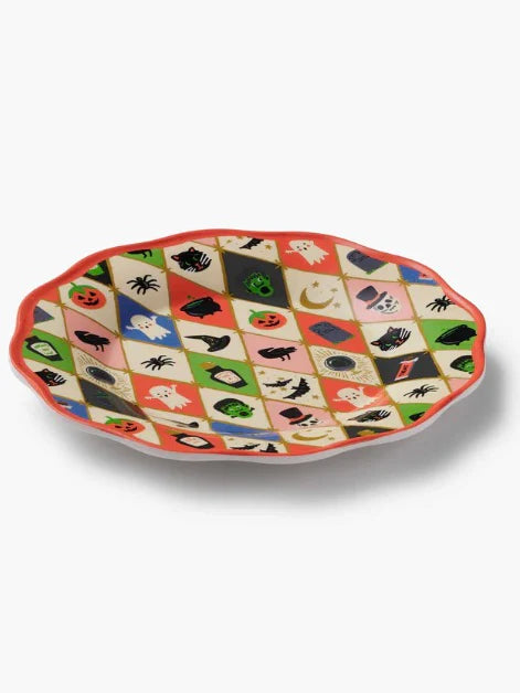 Halloween Argyle Melamine Dessert Plate