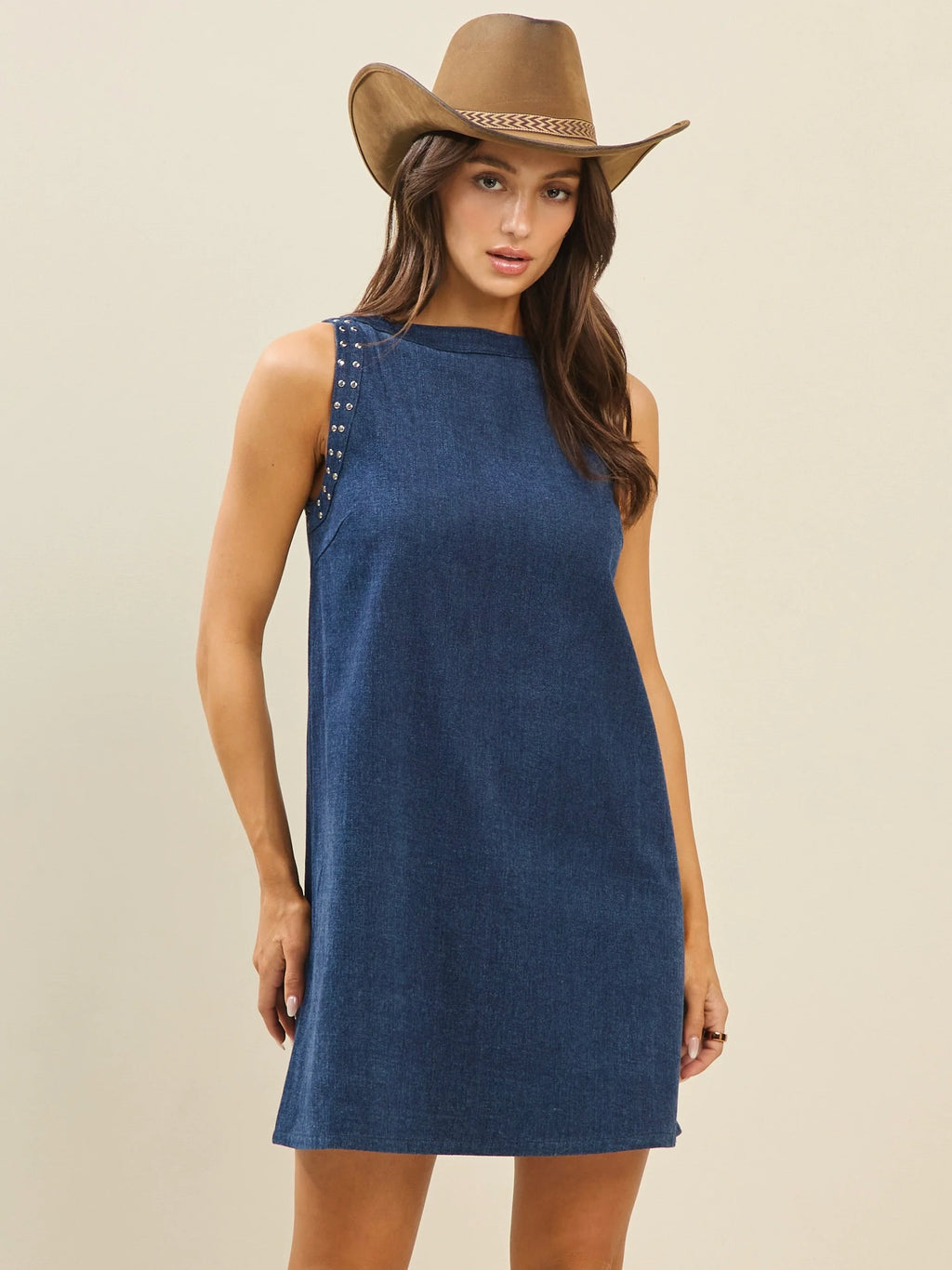 Studded Denim Dress