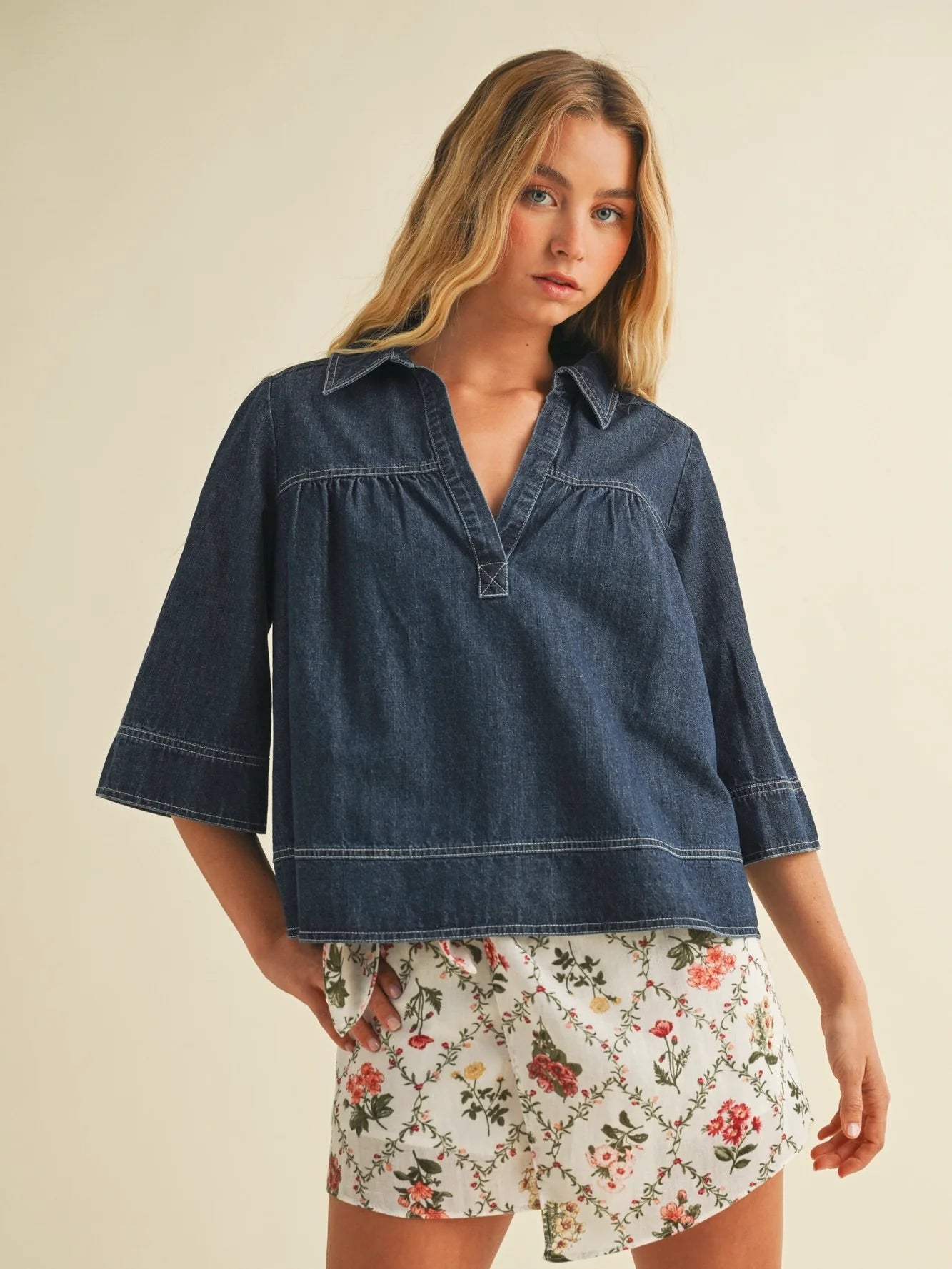 Kandi Denim Swing Top