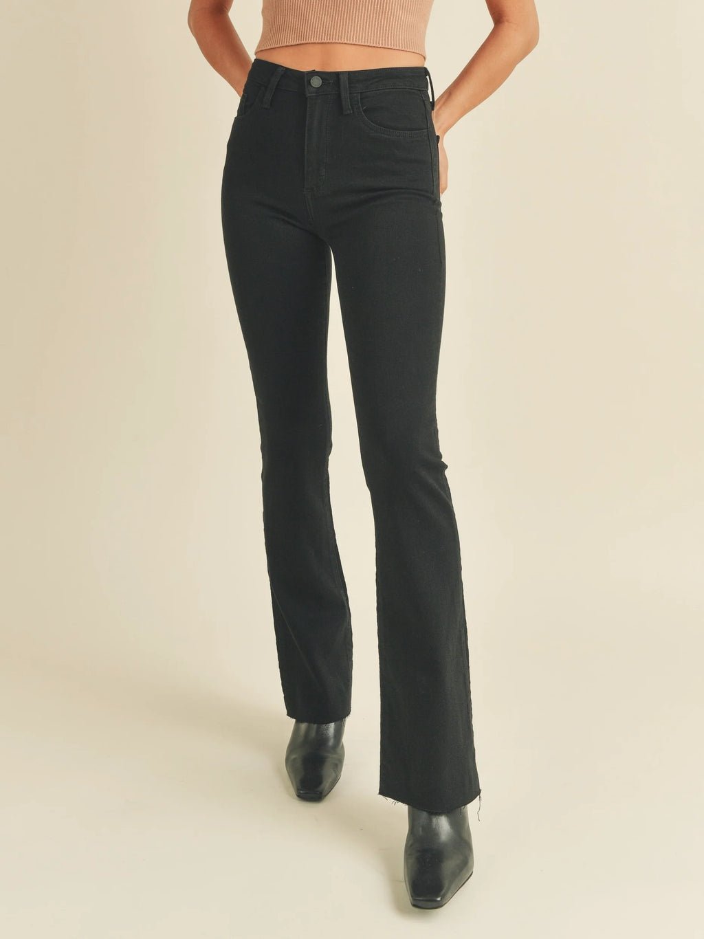 Just Black Denim : Slim Bootcut with Scissor Cut Hem
