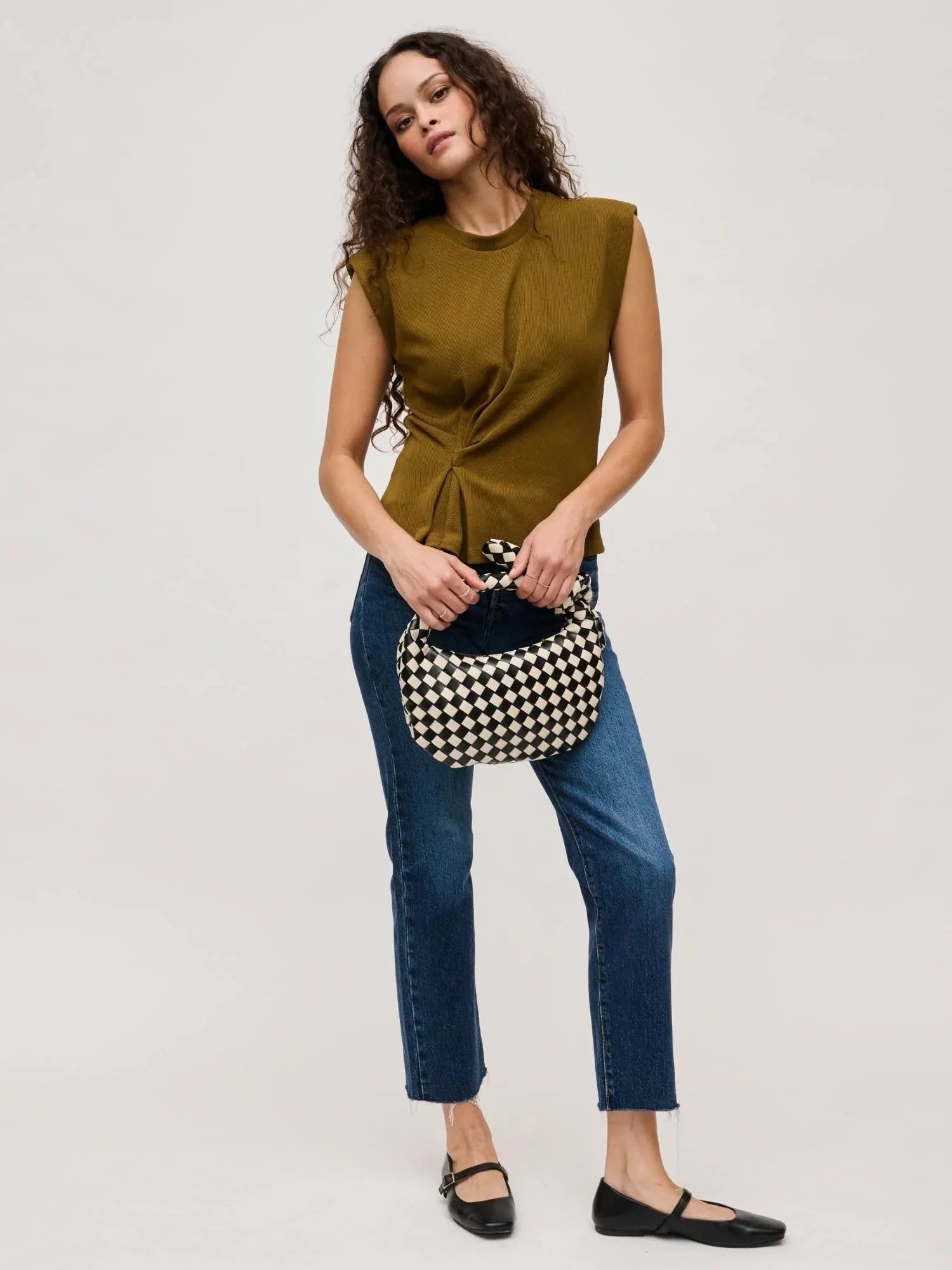 Lizbeth Checkered Clutch
