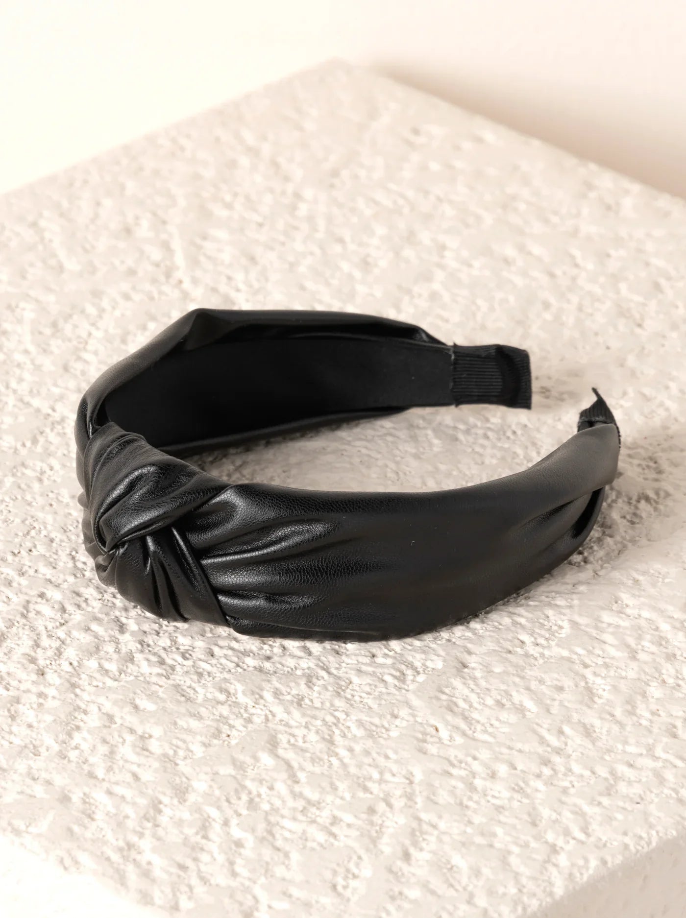 Knotted Faux Leather Headband