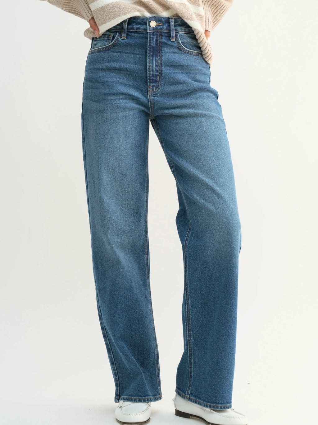 Just Black Denim : High Rise Full Length Straight
