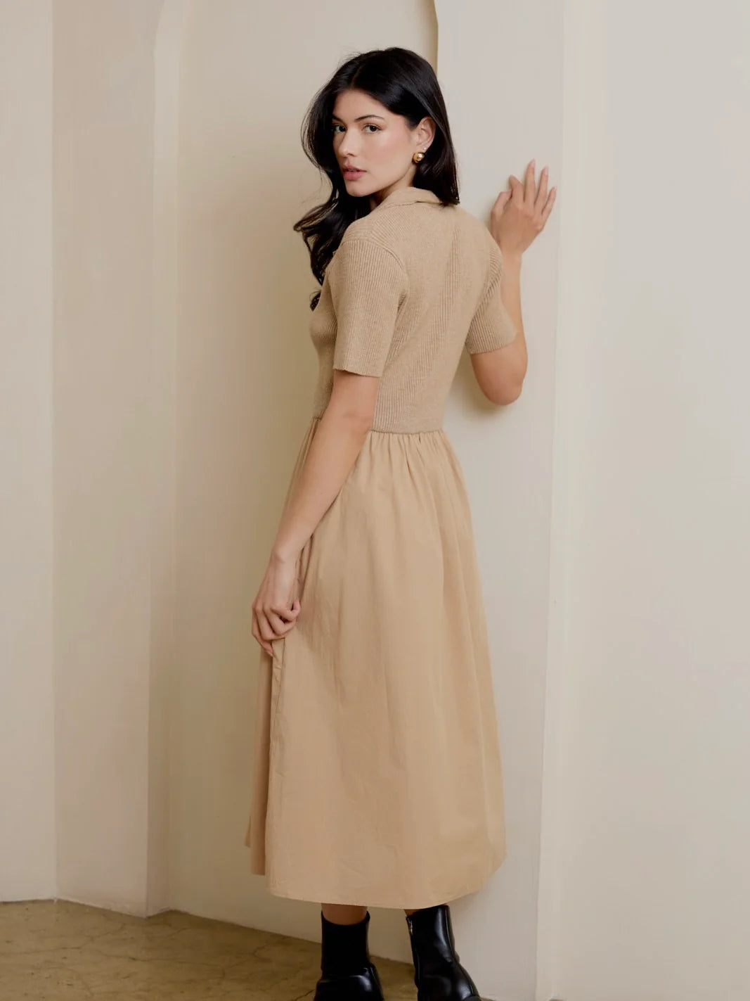 Haley Knit & Woven Mix Dress