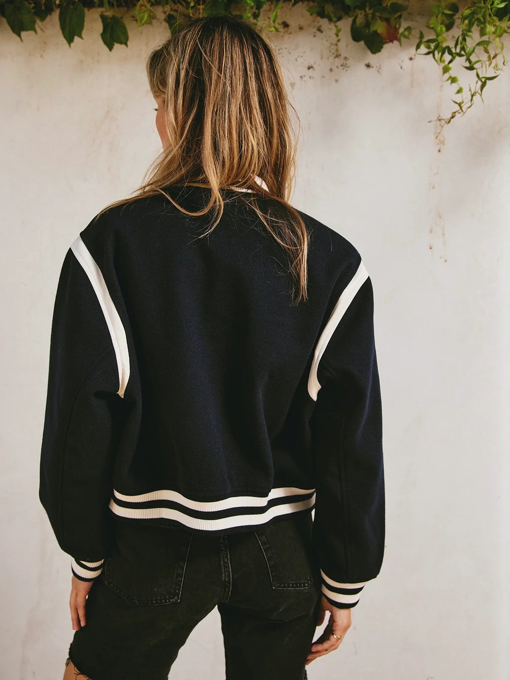 Cropped Varsity Bomber
