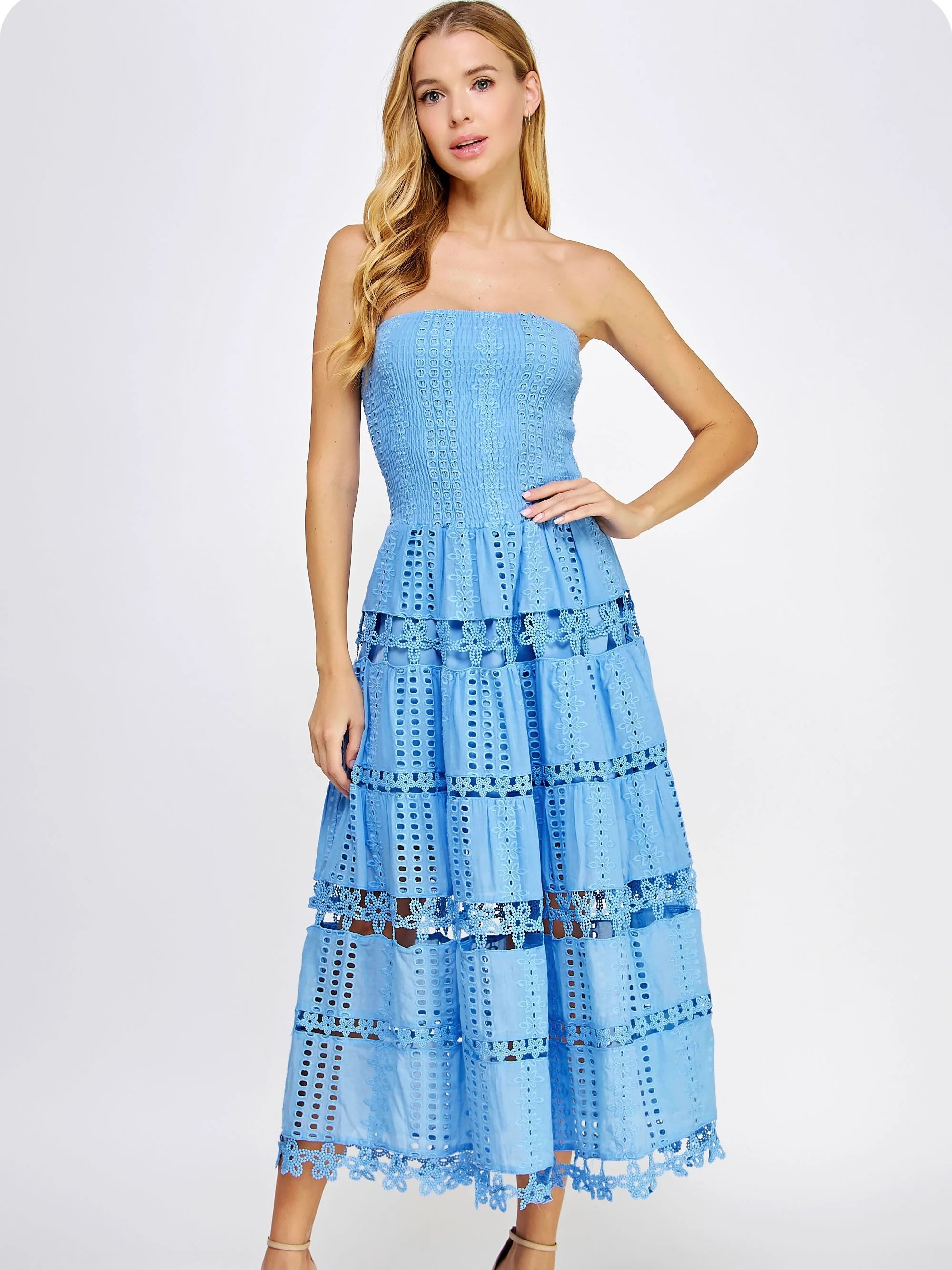 Eyelet Lace Tube Dress