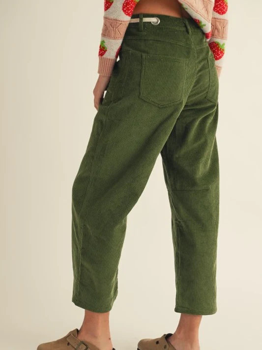 Corduroy Relaxed Pocket Rope String Pants