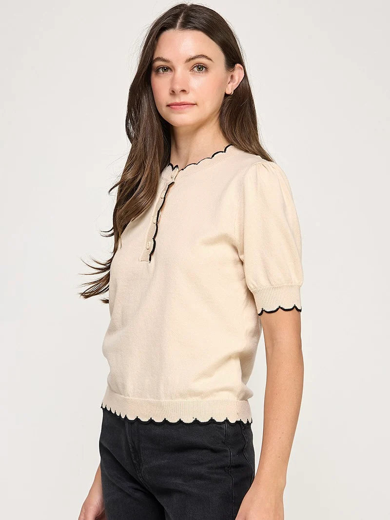 Sherry Scallop Trim Top
