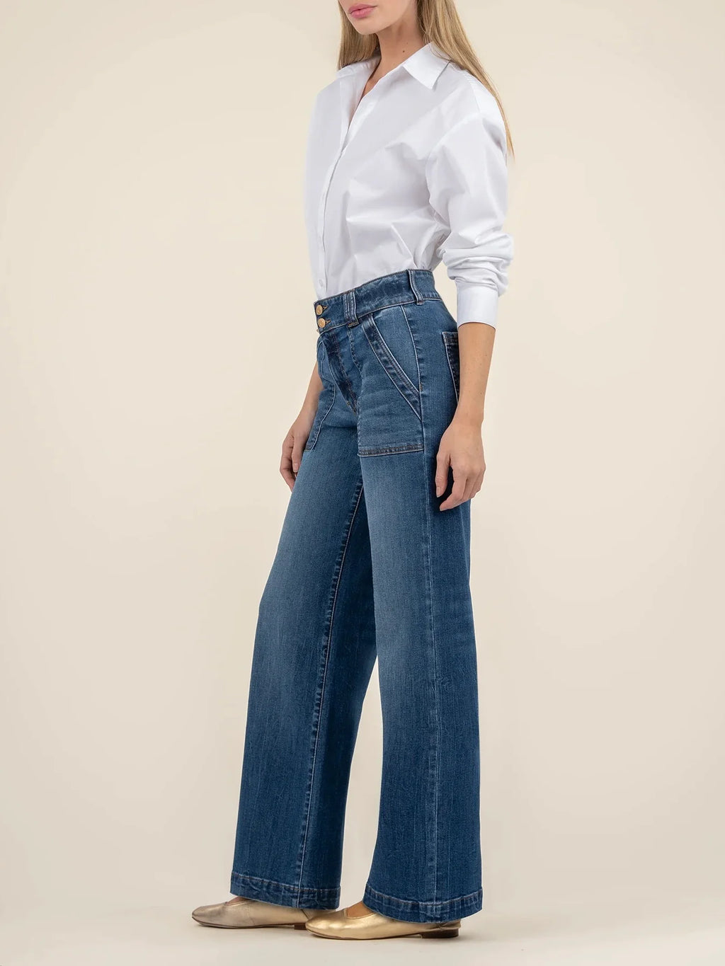 Kut Jeans : Jodi High Rise Wide Leg Patch Pocket