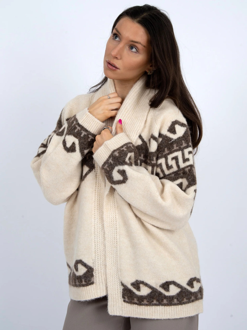 Astrid Long Sleeve Shawl Collar Cardigan