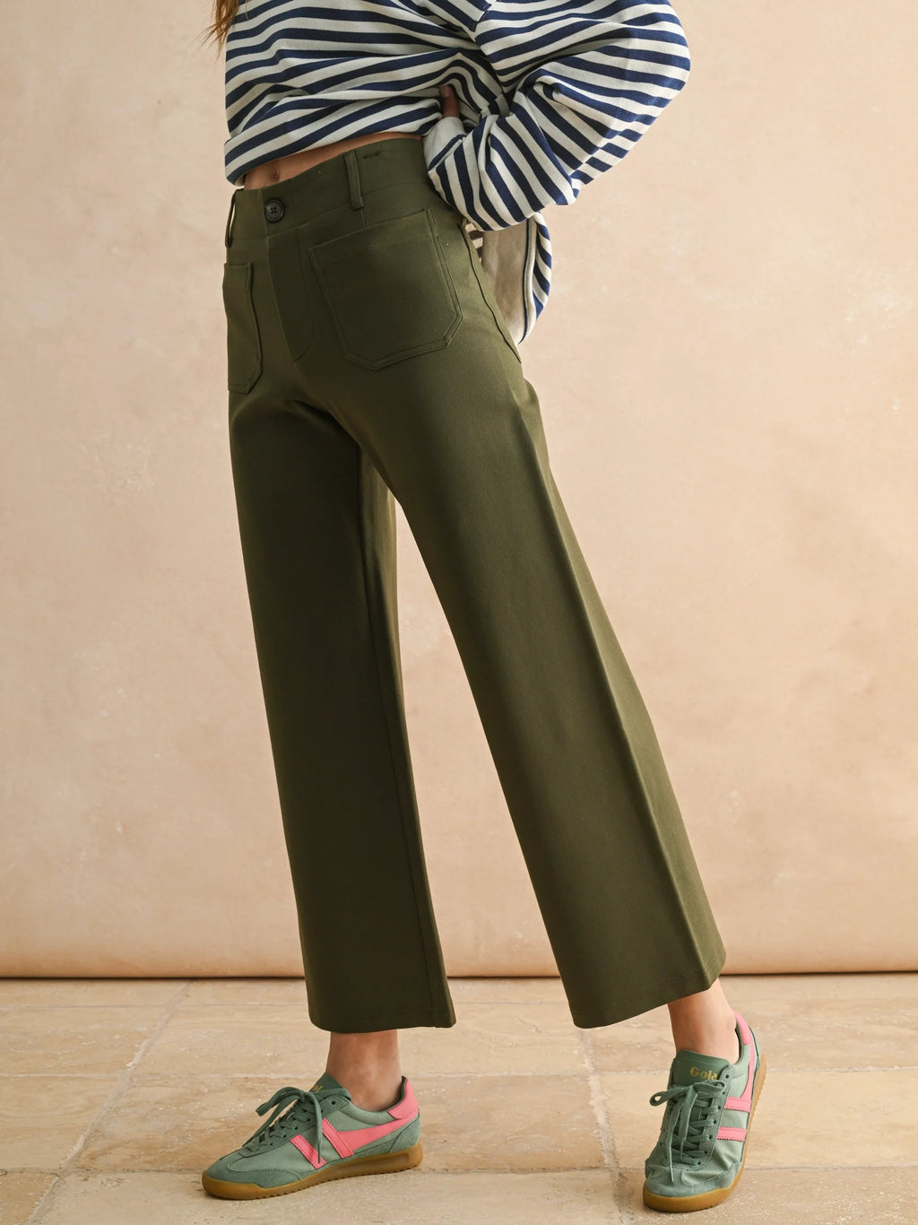 Ponte Fabric Crop Pants