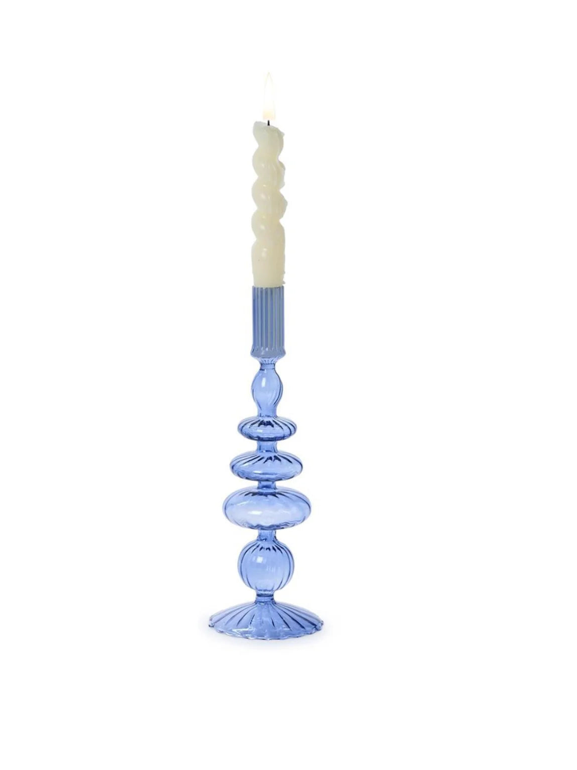 Blue Glass Candleholders