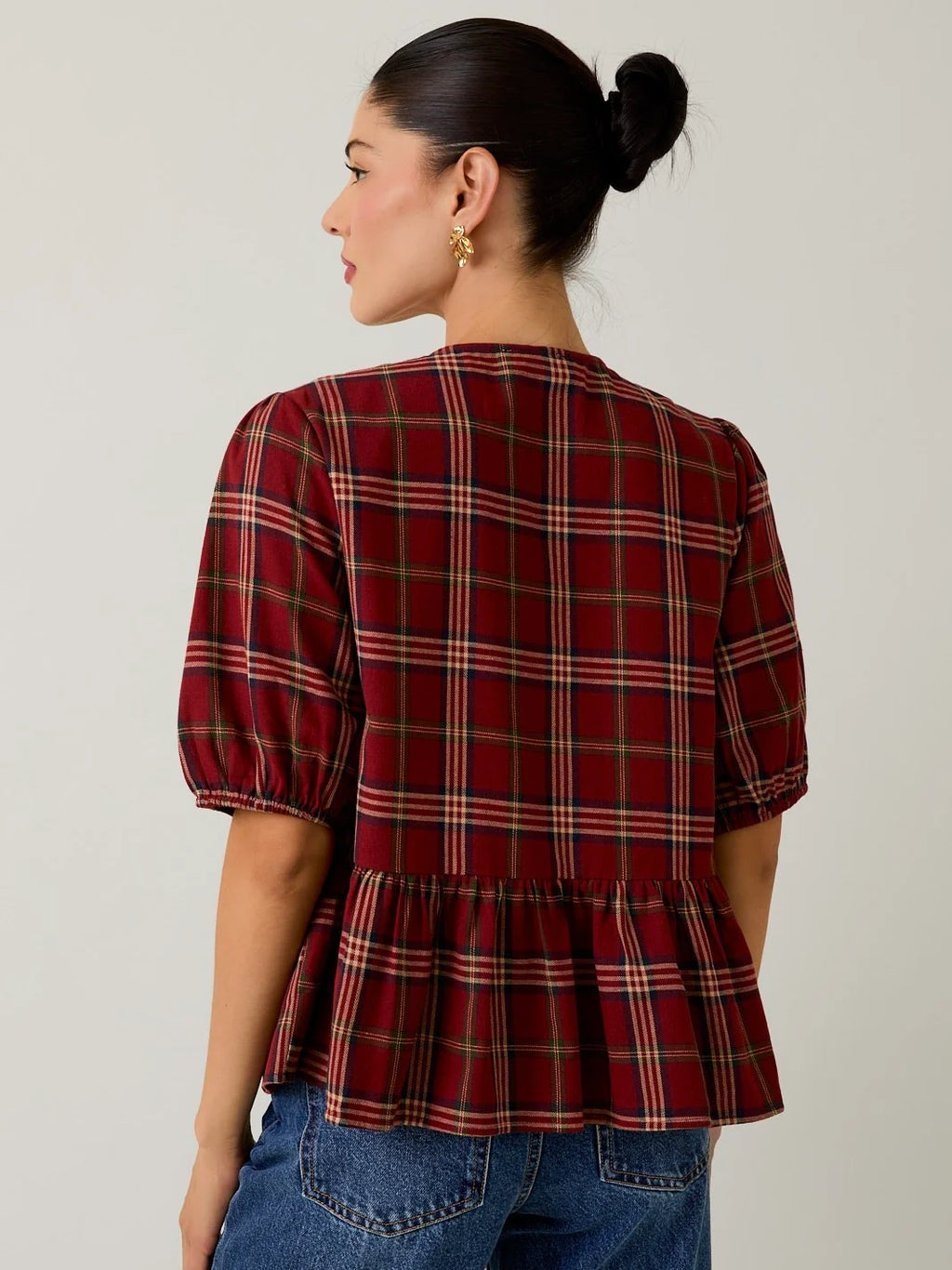 Scotty Plaid Blouse
