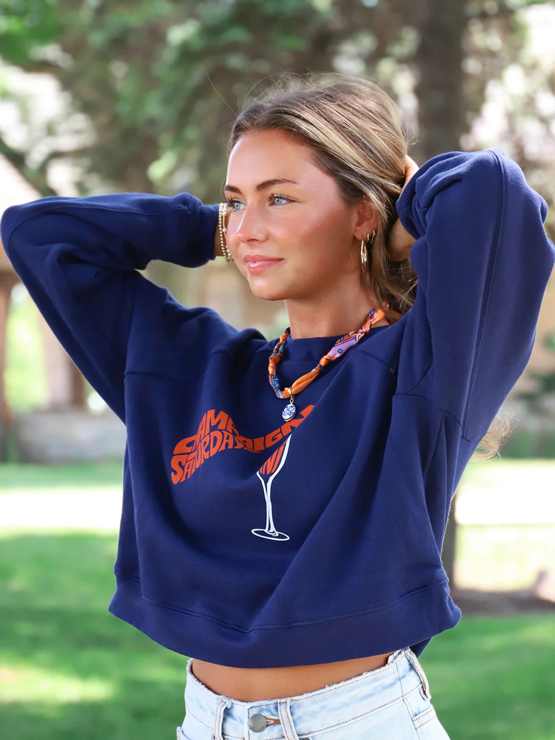 Champaign Saturdays Cropped Raglan Sweatshirt