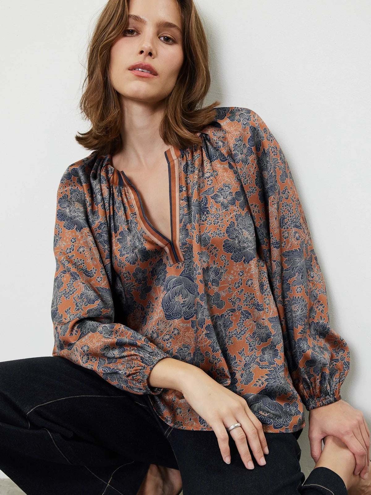 Fawna Printed Long Sleeve Blouse