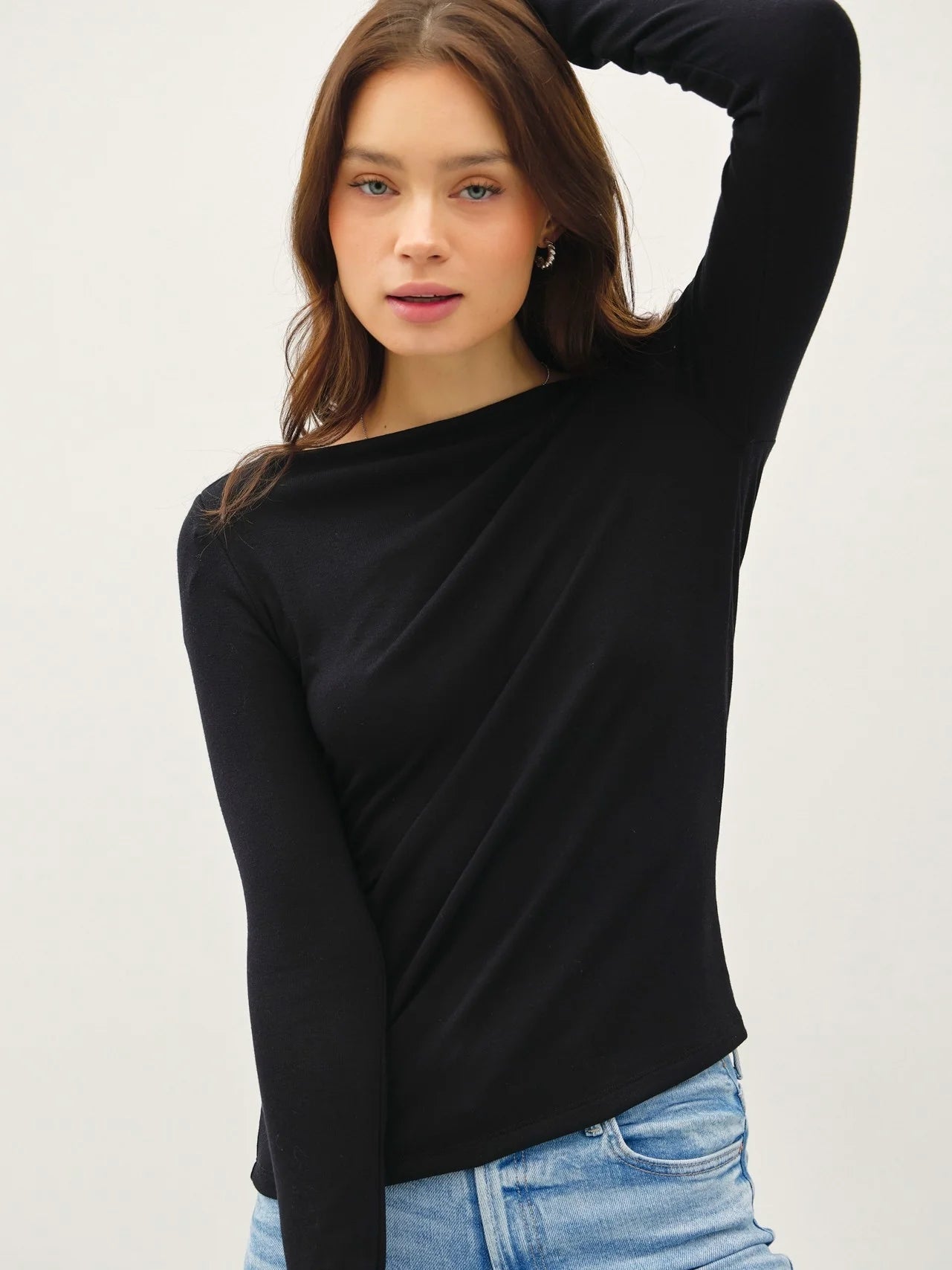 Ultra Soft Boat Neck Knit Top