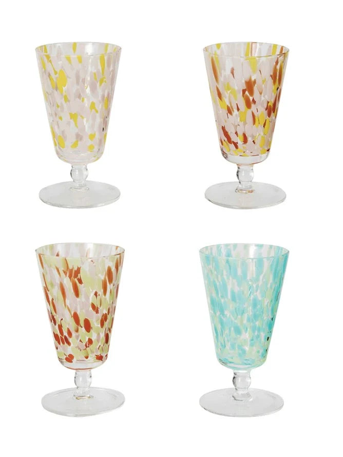 Stemmed Confetti Drinking Glasses