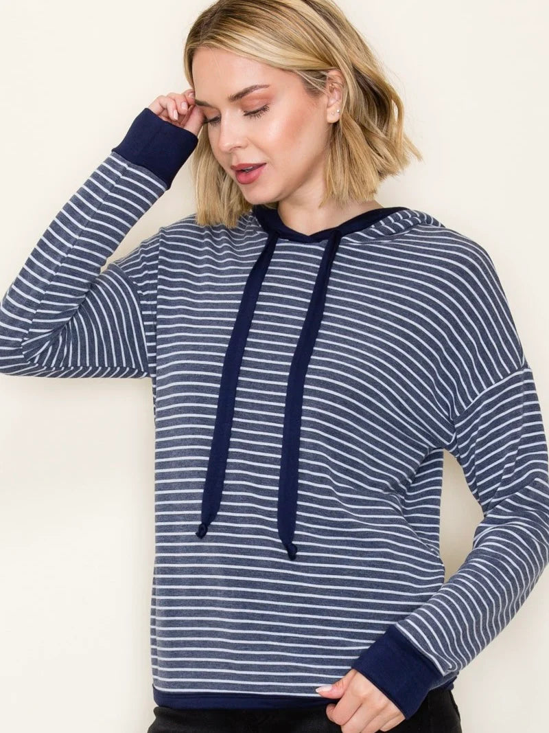 Striped French Terry Hoodie