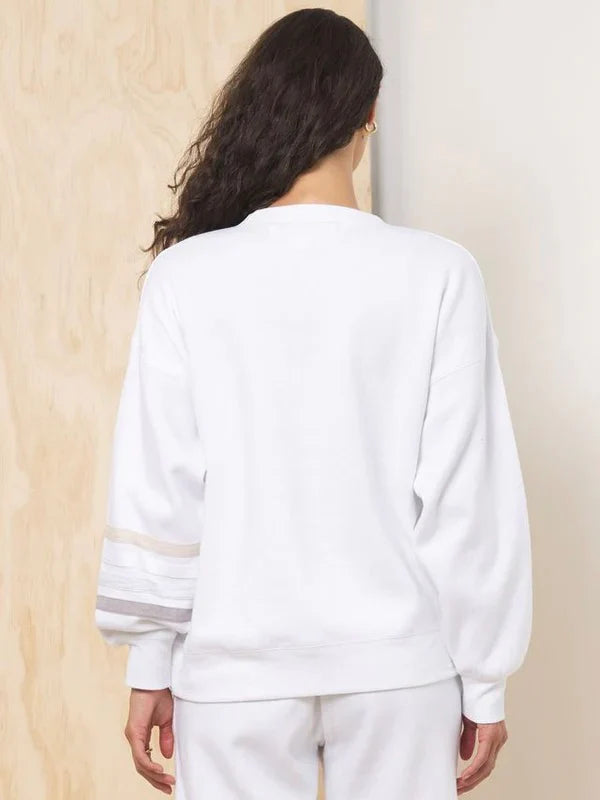 Stripe Burnout Fleece Crewneck