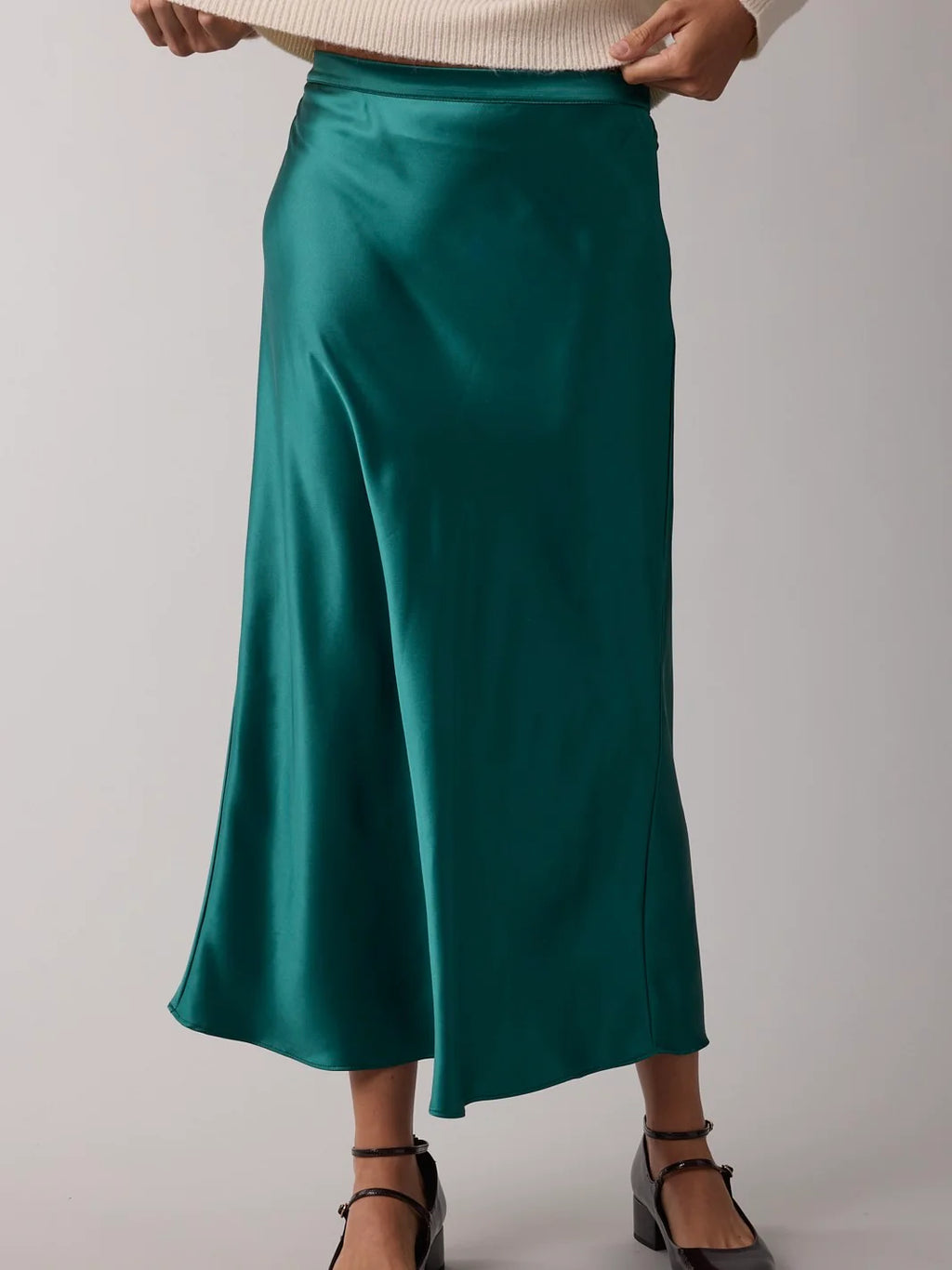 Isabella Satin Midi Skirt